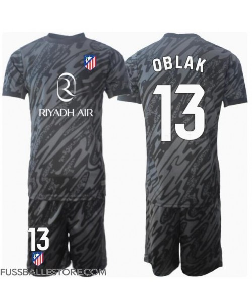 Günstige Atletico Madrid Jan Oblak #13 Torwart Heimtrikotsatz Kinder 2024-25 Kurzarm (+ Kurze Hosen)